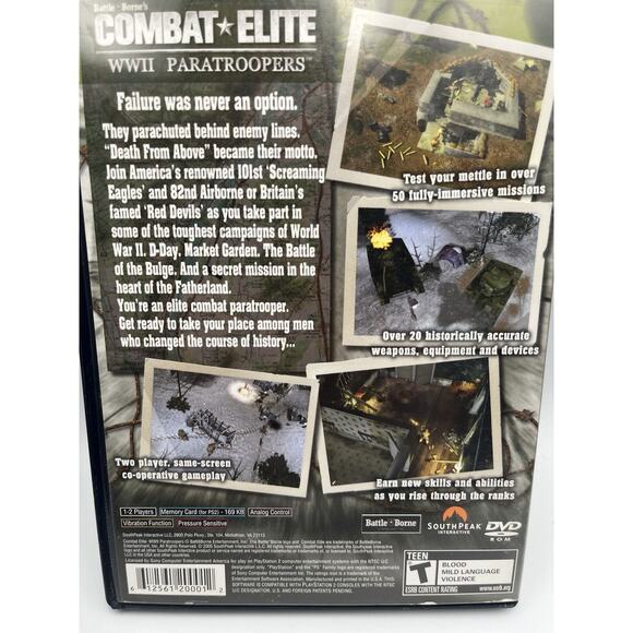 Combat Elite WWII Paratroopers PS2 - TESTED WORKING - CIB - Picture 2 of 9